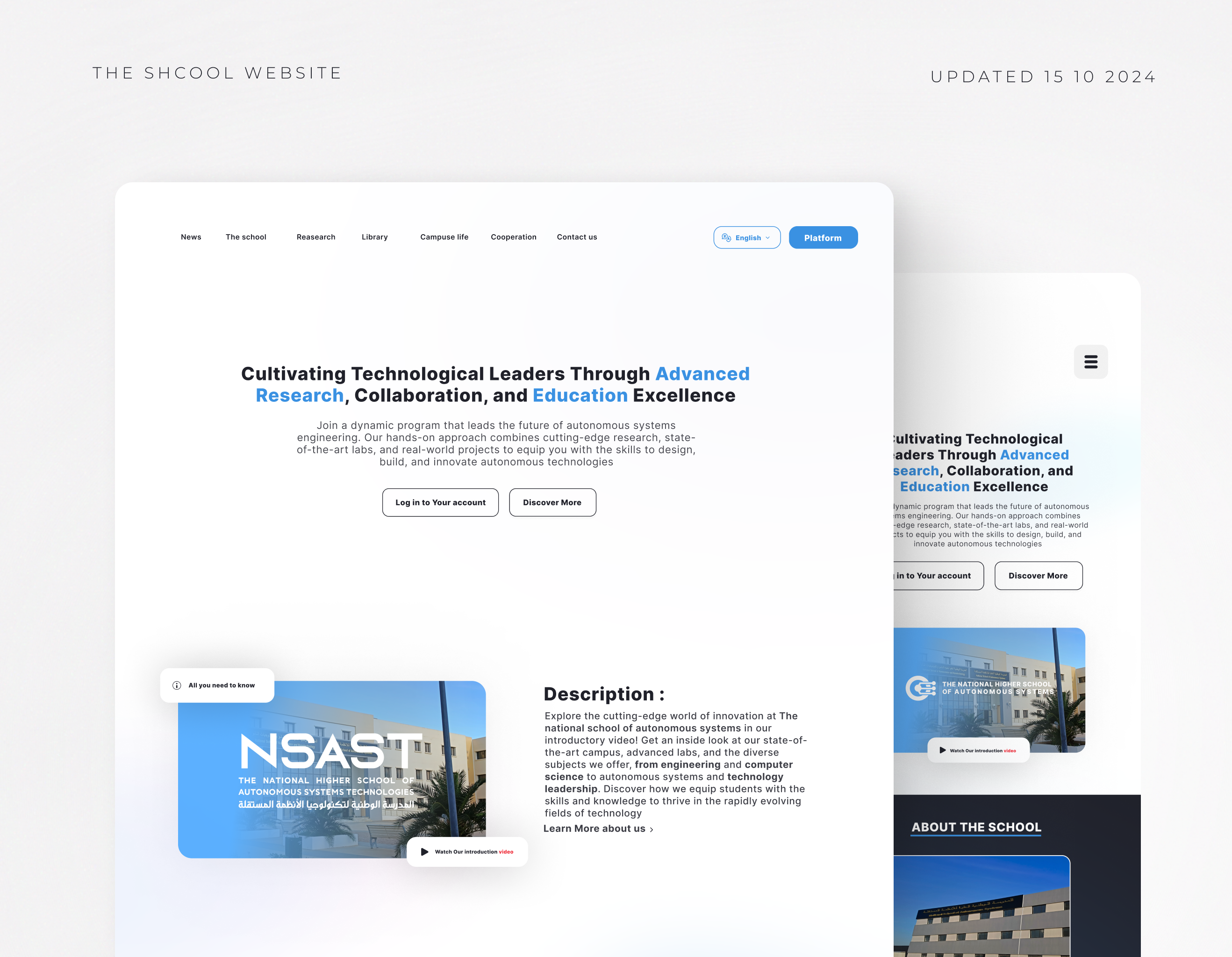 Ux-Ui design for nsast school 'national school of autonomous systems technogies'
